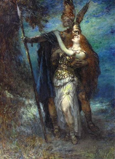Wotan et Brünnhilde - Ferdinand Leeke